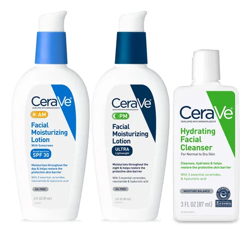 Cerave Hidratante Am/pm Y Limpiador Facial 3oz Viaje