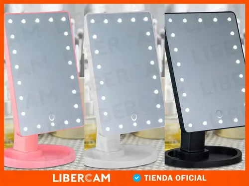 Espejo De Maquillaje Tactil Luz Blanco Frio LIBERCAM ESP-01 USB Color Negro