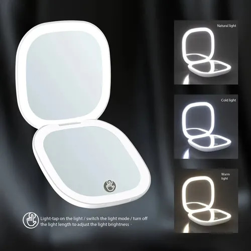 Espejo De Maquillaje Con Aumento Led 5x Y Iluminación De Dob