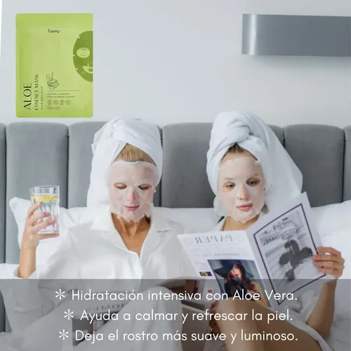 Mascara Facial Coreana Hidratante Coony Aloe Vera Calmante