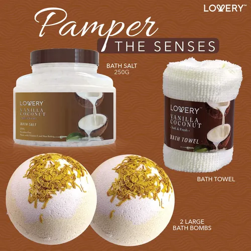 Canasta De Regalo Para Baño Y Cuidado Corporal Lovery Vainil