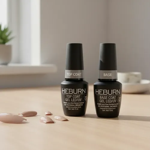Kit Heburn Esmalte Base Y Top Coat Gel Uv/led 2x 15ml