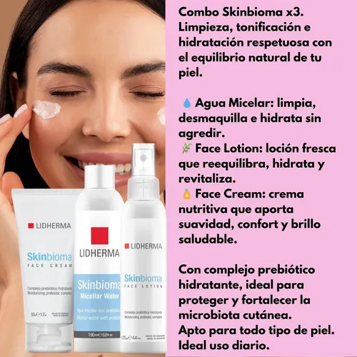 Rutina Facial Lidherma Completa Skinbioma Hidratante Kit X 3