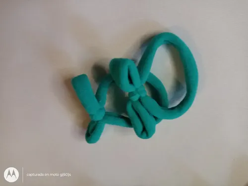 Par De Gomitas Moño De Moda Accesorio Para El Pelo Color Turquesa Mono
