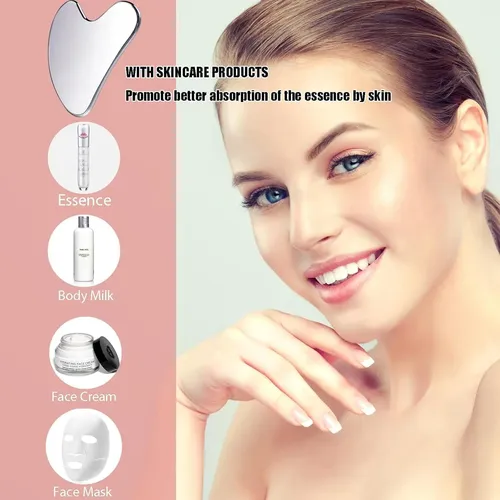 Guasha Facial Metal Para Drenaje Linfático Y Tensión