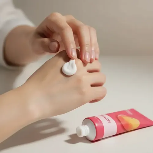 Crema para Manos Coreana Tenzero Hidratante con Durazno de 100g