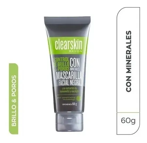 Avon Clearskin Mascarilla Facial Negra Matifica Con Carbón