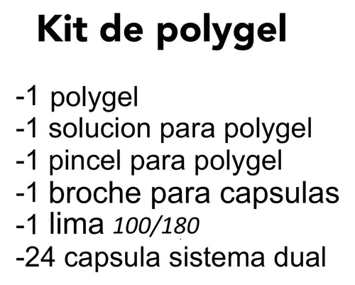 Kit Para Polygel Pincel Solucion Capsula Dual Completo