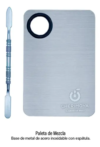 Paleta Mezcladora De Metal Con Espátula Marca Cherimoya Uñas