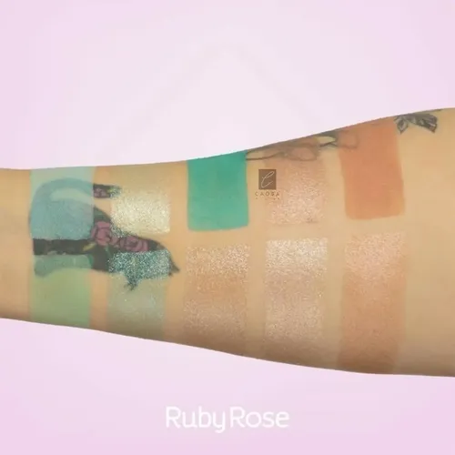 Paleta De Sombras Mint Mood Ruby Rose Color Azul-claro, Verde-claro, Rosa-claro, Prateado, Creme