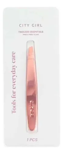 Pinza Para Depilar Cejas City Girl Punta Diagonal Rosa Goold