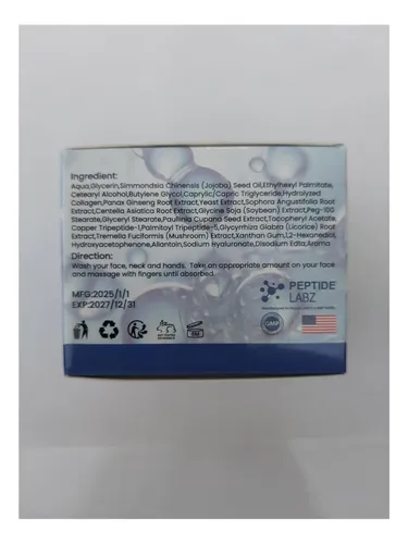 Crema Facial Antiarrugas Ih Ghk-cu Con Péptido De Cobre .*