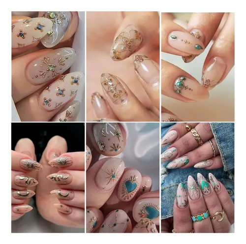 Stickers Para Uñas Stzpronail 9 Hojas 5d 3d Sol Luna Estrell