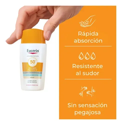 Protector Solar Facial Eucerin Hydro Fluid Tono Claro Fps 50