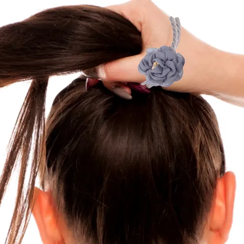 5 Pzs Ligas Elásticas Para Cabello Multicolor (pastel Blue, Beige, Pink, Gray, Lavender)