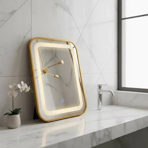 Espejo Rectangular 30x40cm Táctil Luz Led Baño Dormitorio