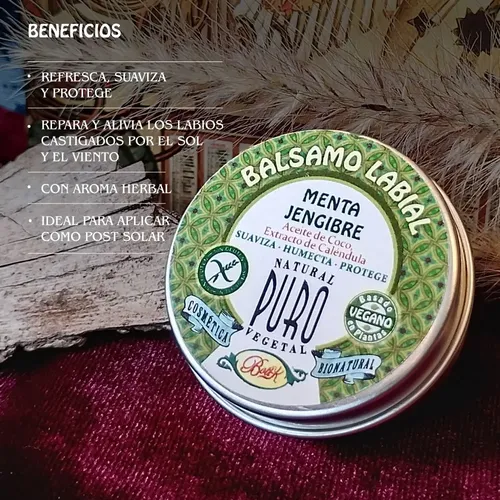 Bálsamo Labial Lata Jengibre Menta Boti-k Puro