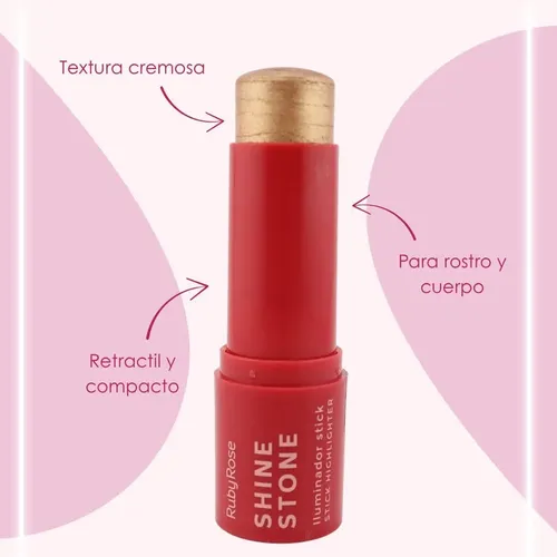 Iluminador En Stick Shine Stone Ruby Rose Pearly