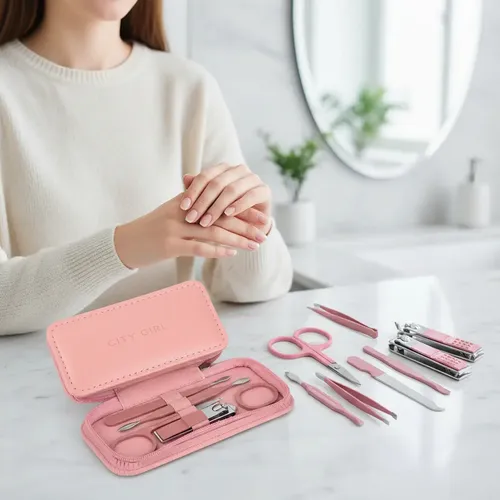 Set De Manicuria Y Pedicuria C/estuche City Girl Ideal Viaje