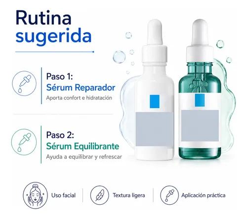 Kit Sérum Facial Reparador Azul Equilibrante Verde Skincare