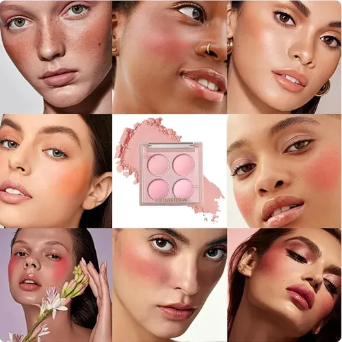 Paleta Rubor Blusher 4 Tonos Multifuncional Kakashow Tono Del Maquillaje Tono 2