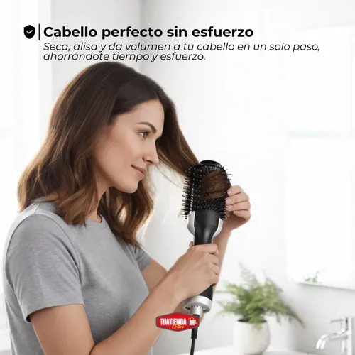 Combo Espejo Secador De Pelo Cepillo Eléctrico Belleza