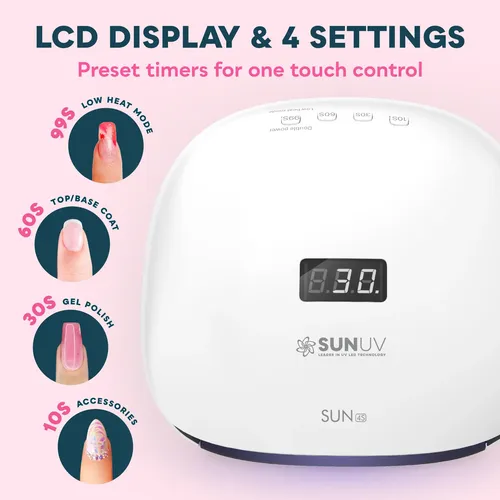 Sunuv Lámpara De Uñas Led Uv De 48 W, Luz Uv Para