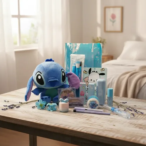 Combo Completo De Maquillaje Stich Con Peluche