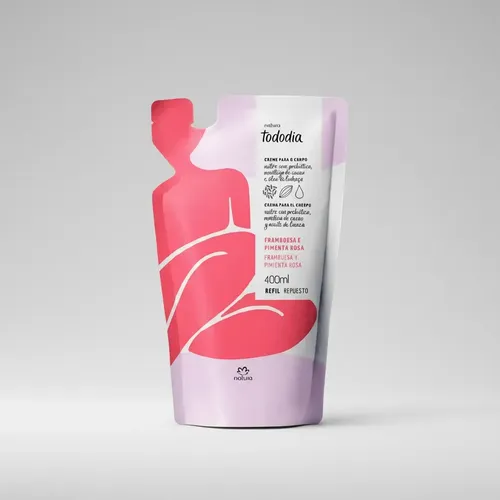 Natura Hidratante Corporal Tododia Repuesto Crema De 400 Ml Fragancia Frambuesa y pimienta rosa