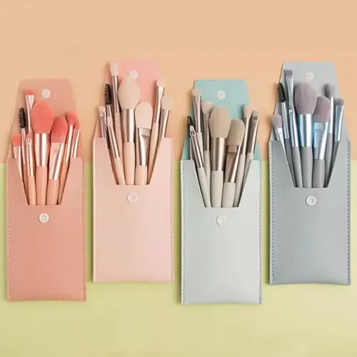 8 Piezas De Pinceles De Maquillaje Mini Portátile Set Para