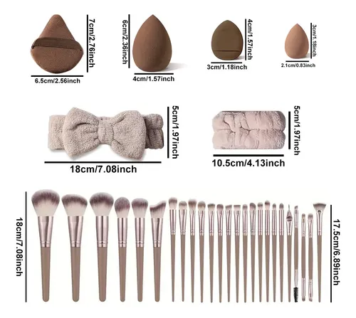 Juego De 36 Brochas De Maquillaje Marrones Hghdbt, Set De Vi
