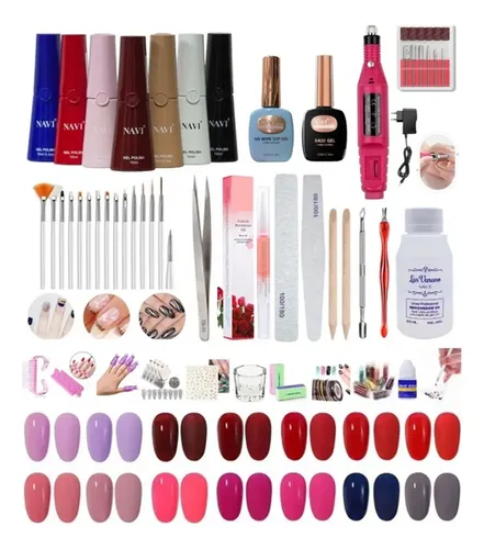 Kit Inicial X60u Insumos Esmaltes Semipermanentes Completo