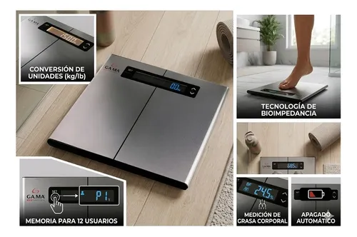 Balanza Digital Baño Gama Scf 5000 Muscular Grasa Oseo Gris