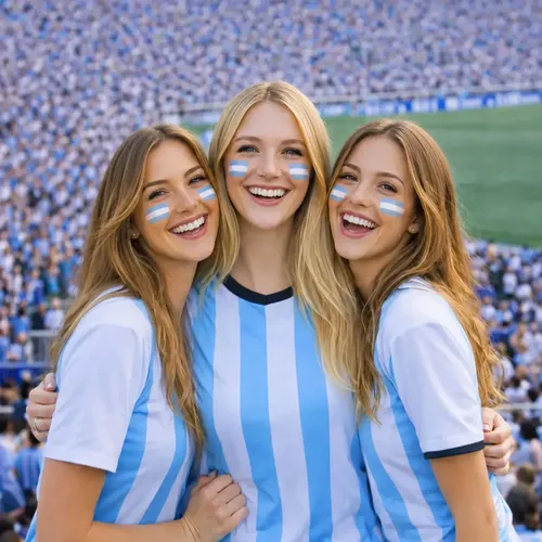 Maquillaje Argentina Pintura Cara Celeste Blanco Bandera