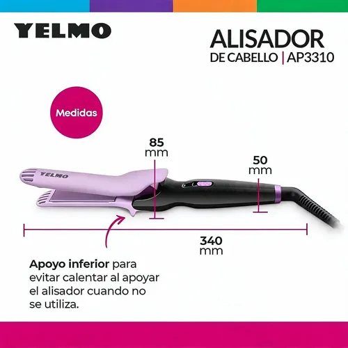 Alisador Planchita Para Cabello Lila Yelmo Ap-3310