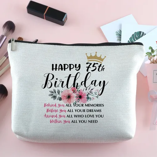 Bolsa De Maquillaje Cawnefil Para Regalo De 75 Cumpleaños Pa