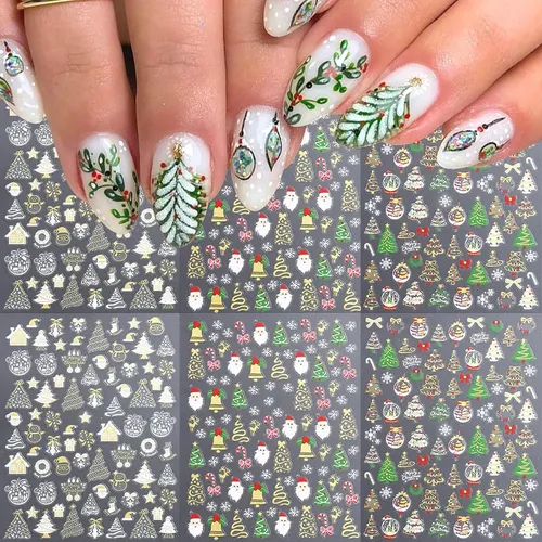 Pegatinas Navideñas Para Decoración De Uñas Wfbbkp Con Forma