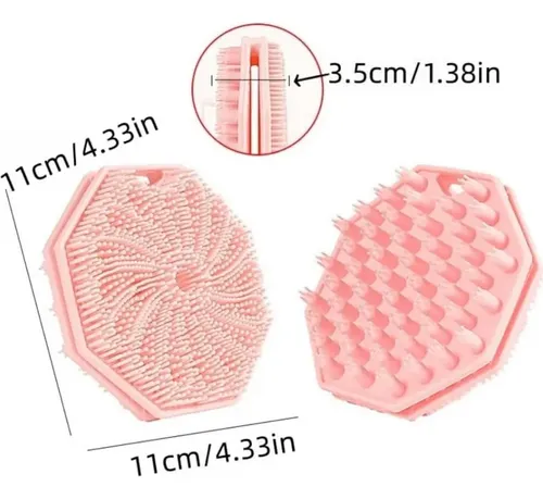Cepillo Exfoliante Corporal De Silicona Doble Cara Rosa