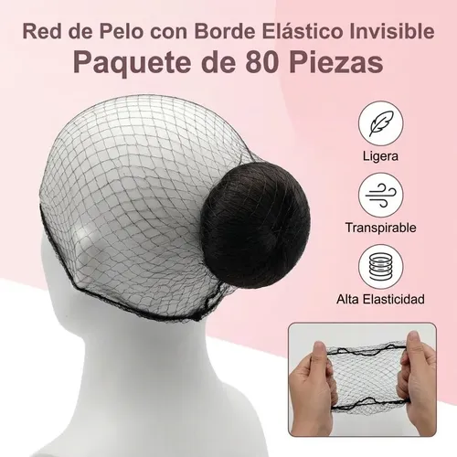 80 Mallas Elásticas Invisibles Para Cabello, Accesorio