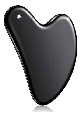 Guasha Facial Metal Negro Drenaje Linfático Y Antiinflamato