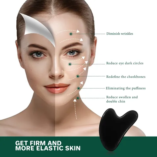 Herramienta Facial Gua Sha Con Piedra De Jade Natural Gukoy
