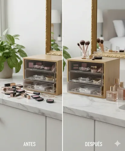 Organizador Acrilico Multiuso Bamboo Maquillaje Accesorios Estetico Pinterest Escritorio