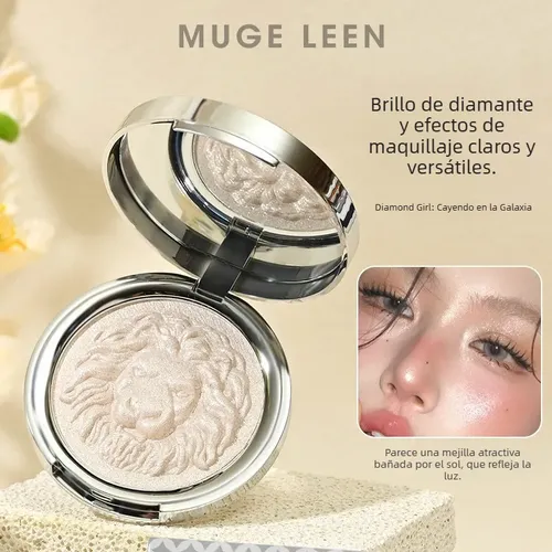 Mugeleen Paleta Iluminador Jengibre León Rubor Purpurina