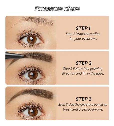 Delineador De Cejas 4 Puntas Marrón Oscuro Impermeable