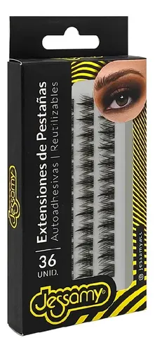Extensiones Pestañas Autoadhesivas Jessamy Fibra Sintética 36u Negro