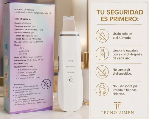 Kit Skincare Vincha Muñequeras Espátula Ultrasónica Facial