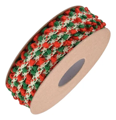 Cintas De Bolas De Pelo Con Adorno De Cinta Navideña Para