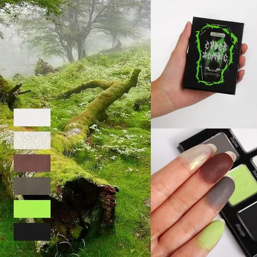 Paleta Sombras Gótica Halloween Vegana 6 Col. Verde Marrón