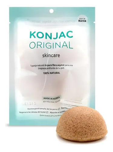 Konjac Esponja Facial Fina Arcilla Amarilla Francesa Natural