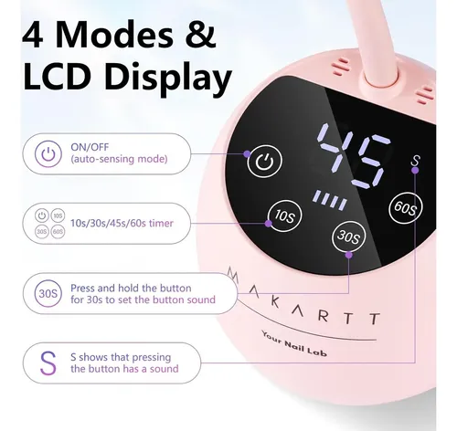 Lámpara Uv Led Makartt Gooseneck 12w Para Uñas